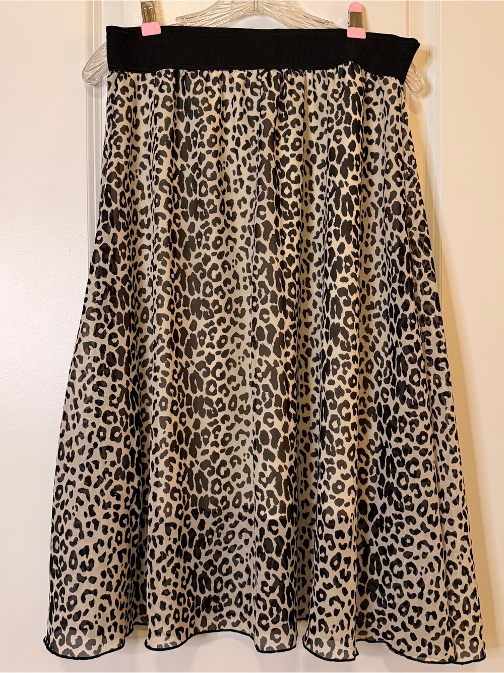 Beige and Black Leopard Circle Skirt